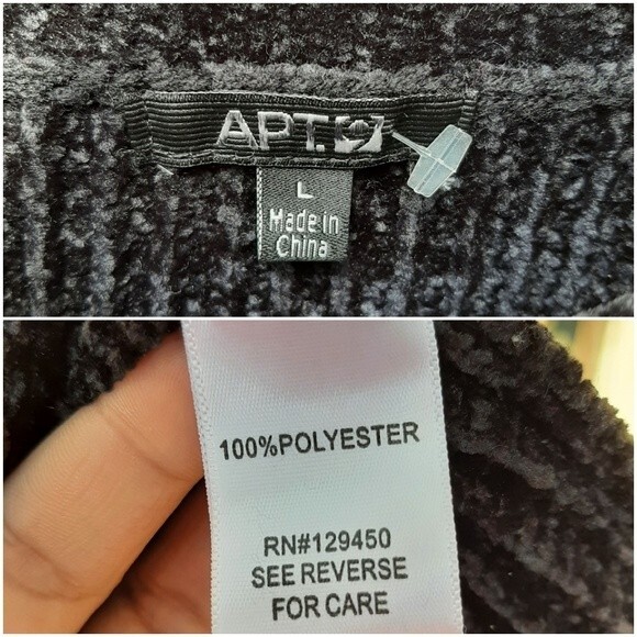 Apt 9 Floral Sweater Black Chenille Ruffles Sleeves Flowers Embroidered Size L - Picture 2 of 13